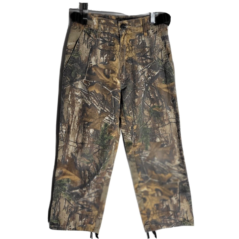 Scent Blocker Realtree Camo Pants Youth Size Small Adjustable Tie Bottom